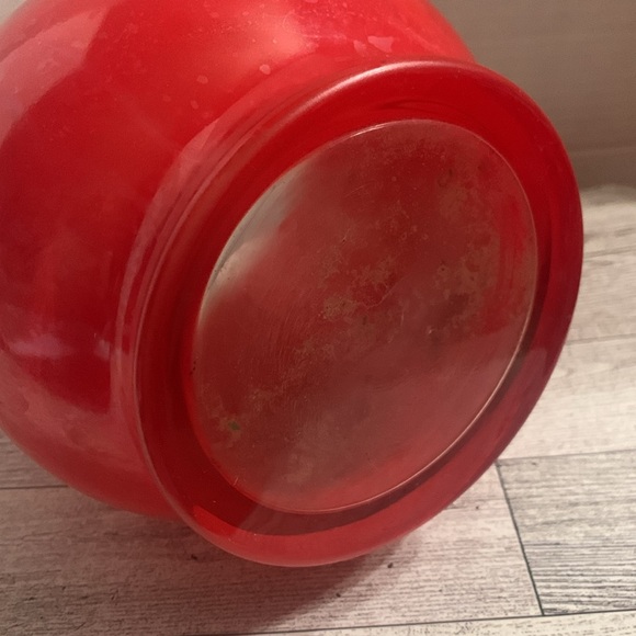 Vintage 1960’s Red Blendo Pitcher West Virginia 2 quart gold foil trim ❤️ - Picture 8 of 10